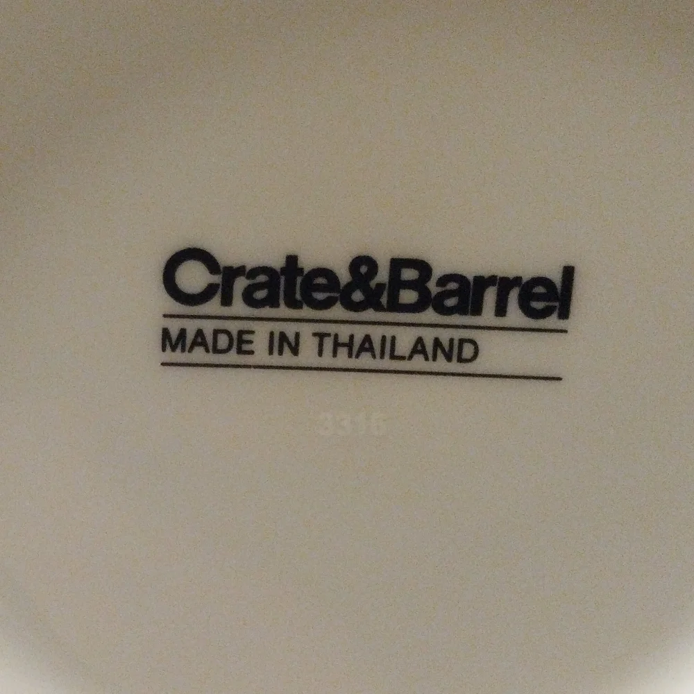 Crate&Barrel White & Red Cinnabar Floral Porcelain Teapot